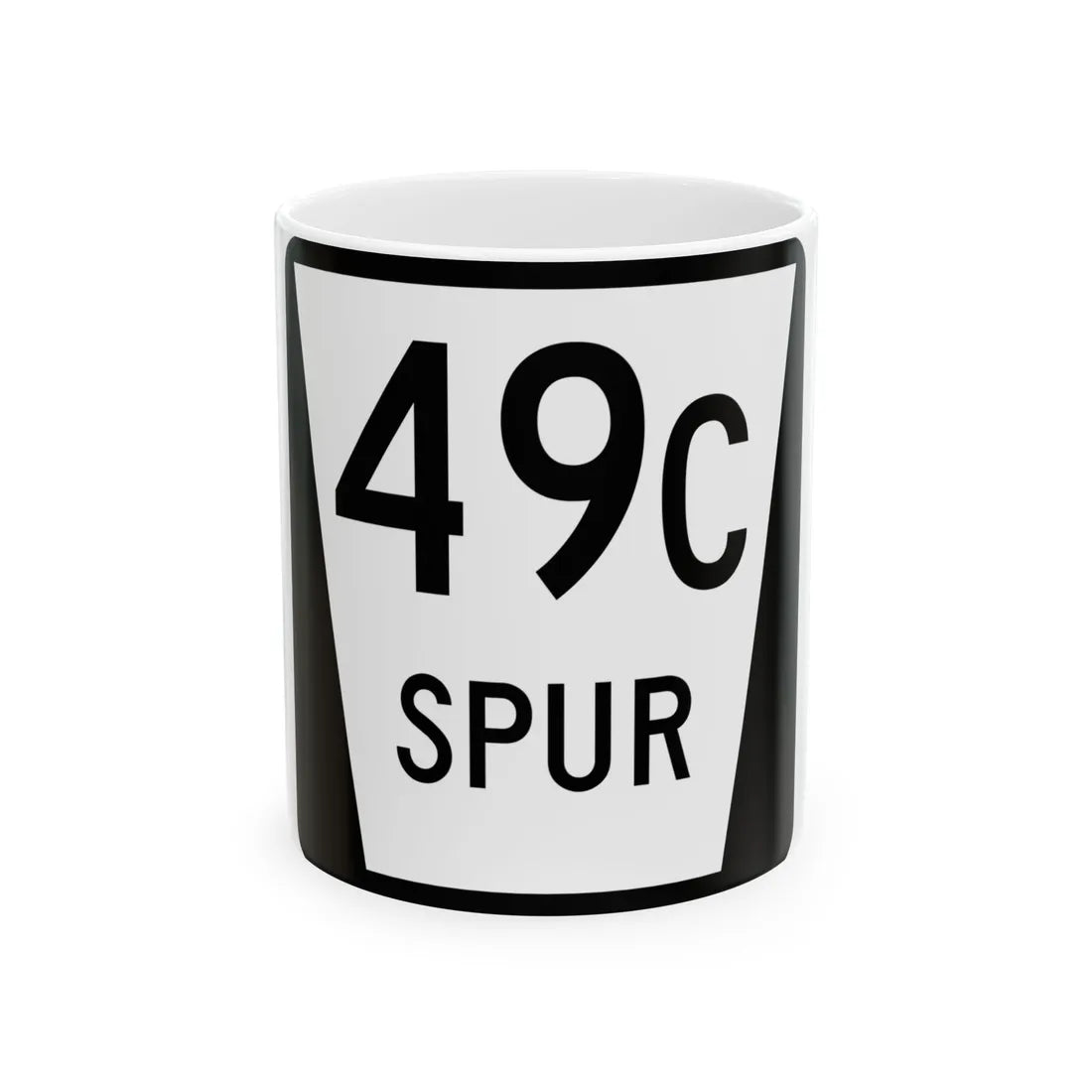 N SPUR 49C (Nebraska) (Road Sign) White Coffee Mug 11oz - Go Mug Yourself