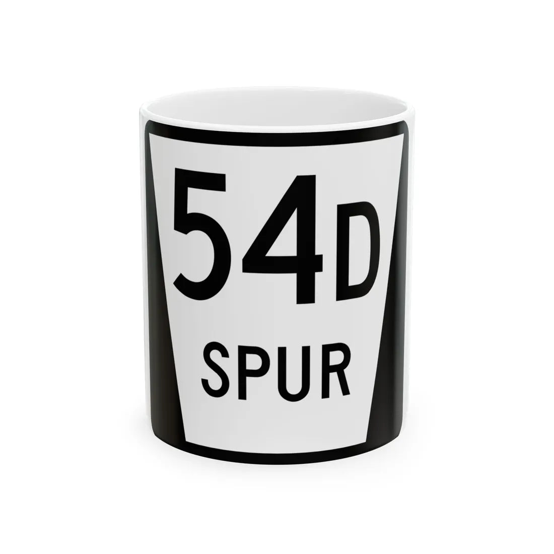 N SPUR 54D (Nebraska) (Road Sign) White Coffee Mug 11oz - Go Mug Yourself