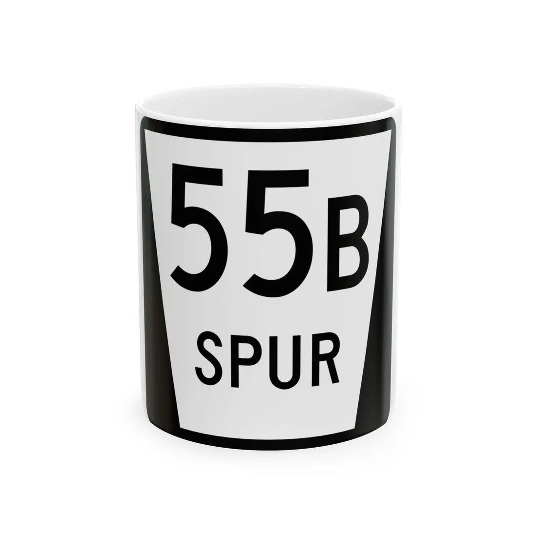 N SPUR 55B (Nebraska) (Road Sign) White Coffee Mug 11oz - Go Mug Yourself