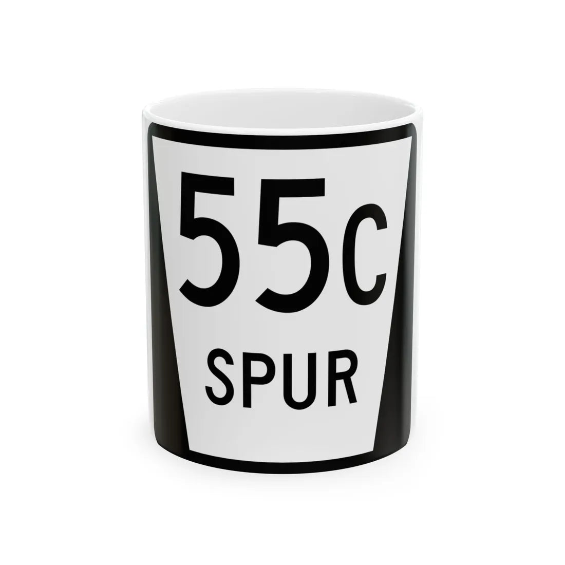 N SPUR 55C (Nebraska) (Road Sign) White Coffee Mug 11oz - Go Mug Yourself