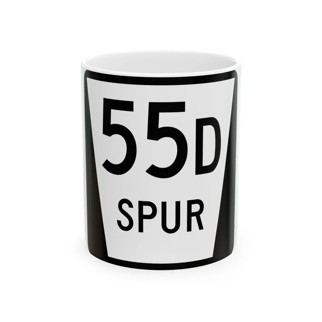 N SPUR 55D (Nebraska) (Road Sign) White Coffee Mug 11oz - Go Mug Yourself