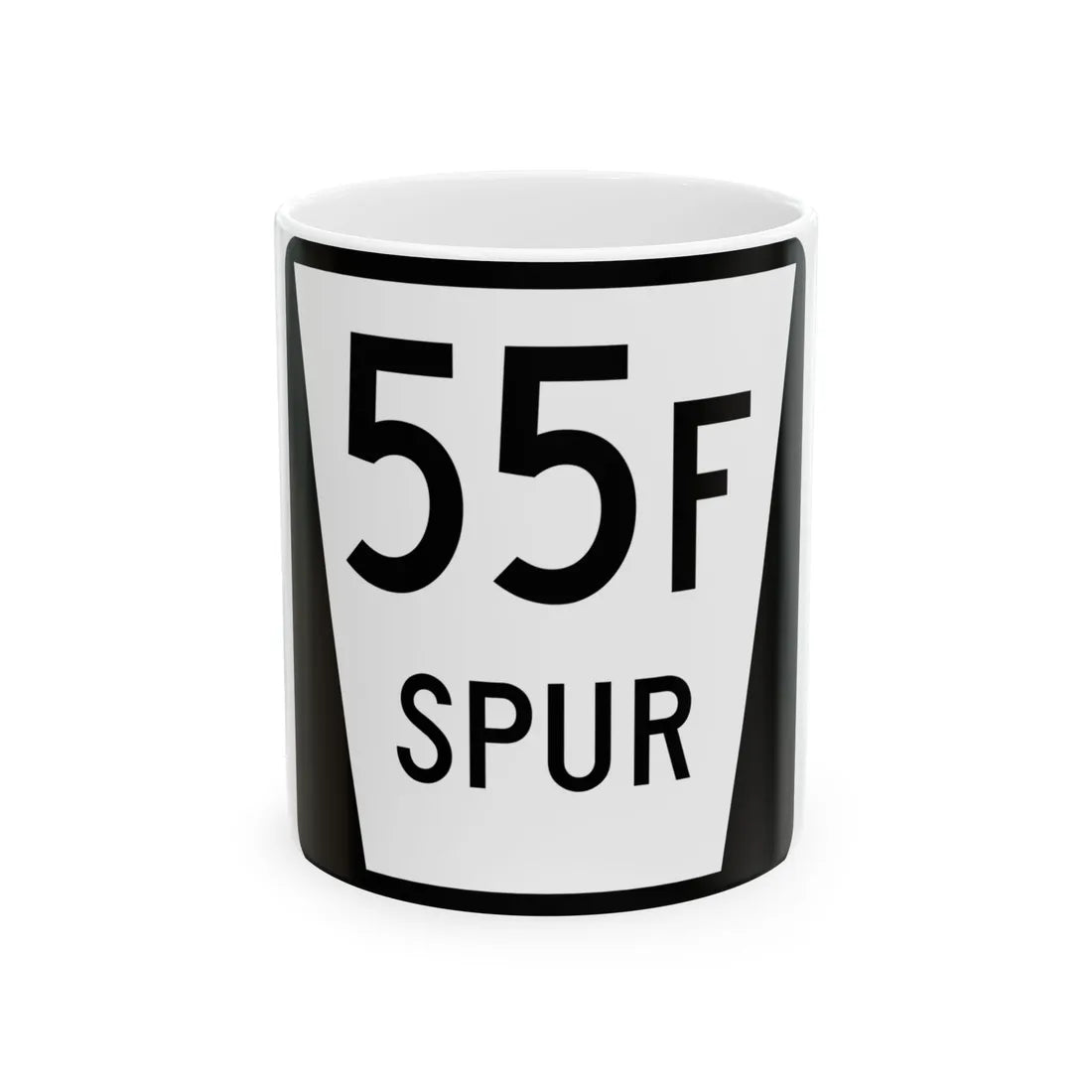N SPUR 55F (Nebraska) (Road Sign) White Coffee Mug 11oz - Go Mug Yourself