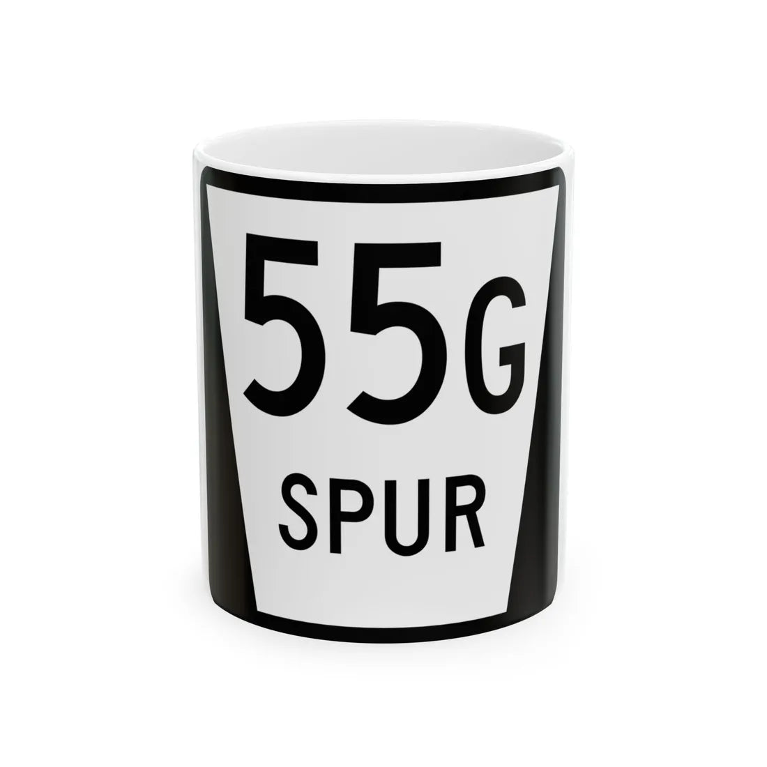 N SPUR 55G (Nebraska) (Road Sign) White Coffee Mug 11oz - Go Mug Yourself