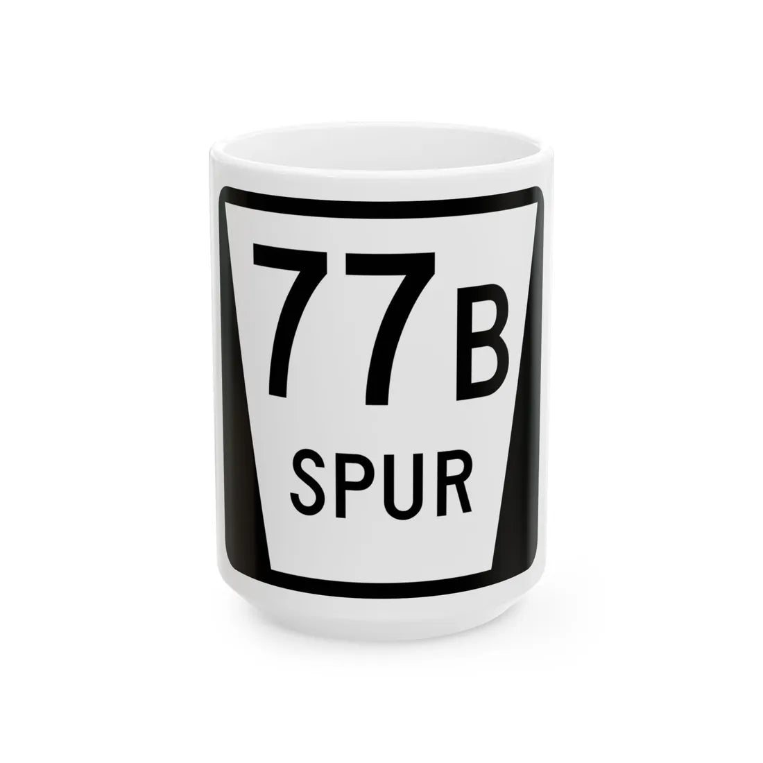 N SPUR 77B (Nebraska) (Road Sign) White Coffee Mug 15oz - Go Mug Yourself