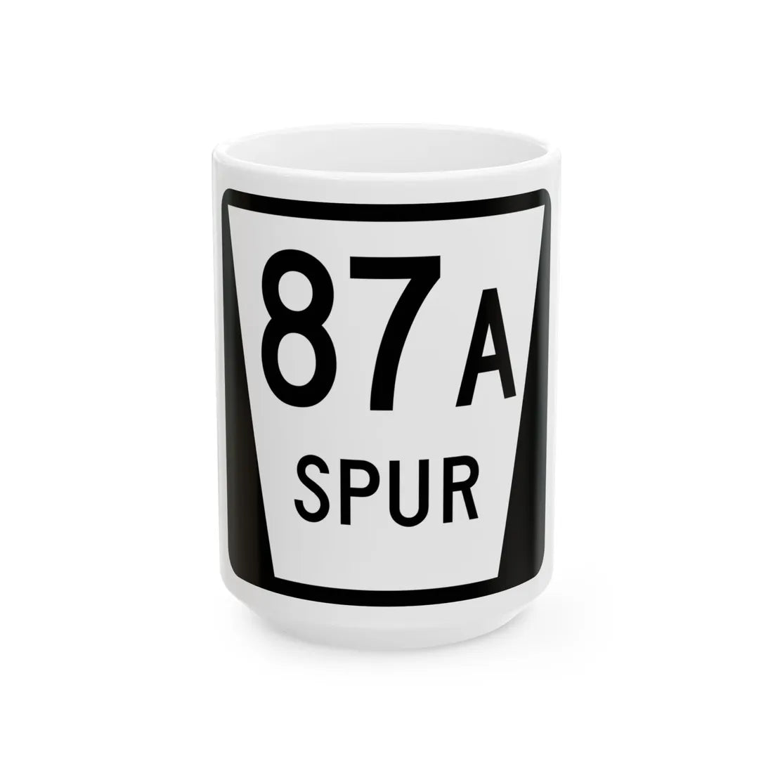 N SPUR 87A (Nebraska) (Road Sign) White Coffee Mug 15oz - Go Mug Yourself