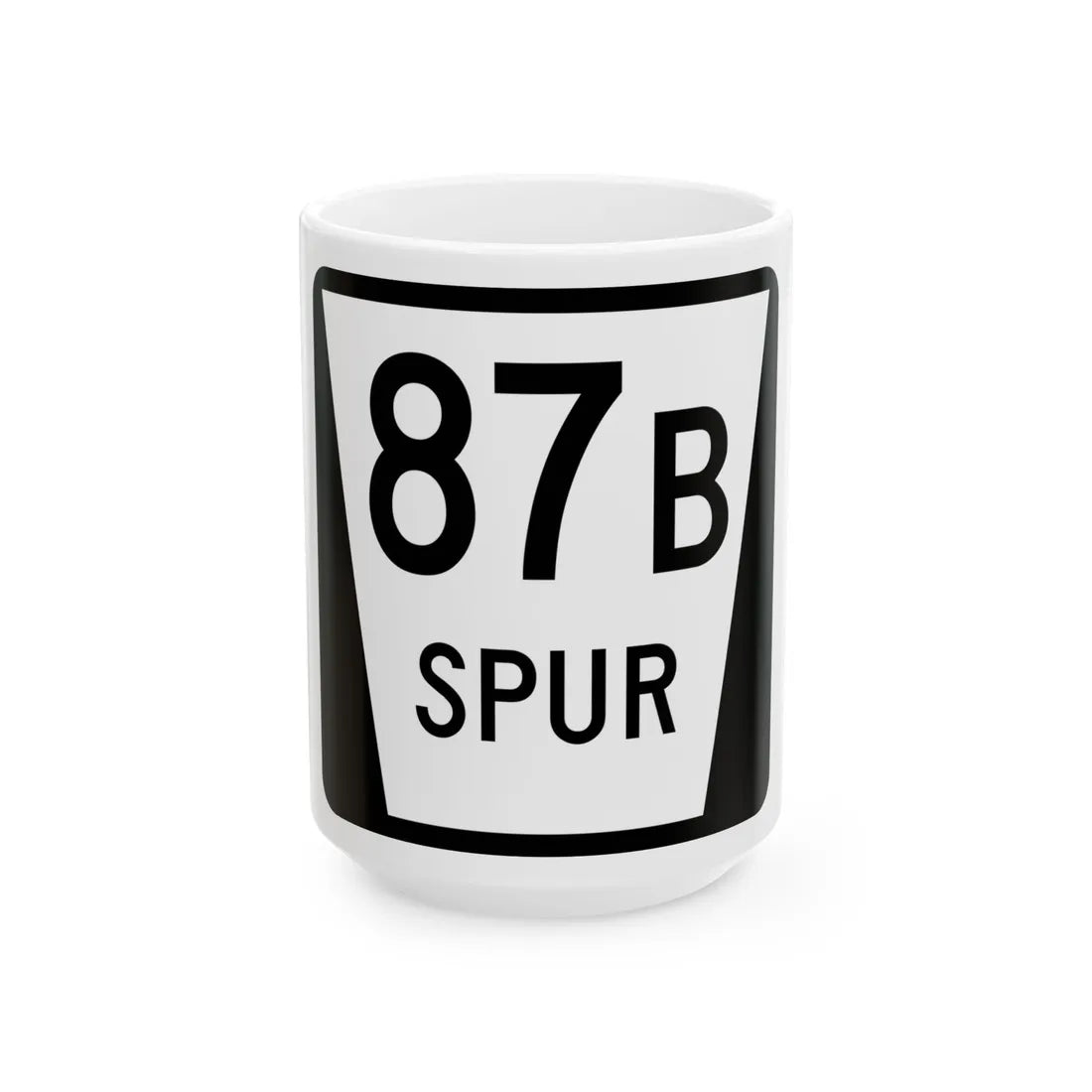 N SPUR 87B (Nebraska) (Road Sign) White Coffee Mug 15oz - Go Mug Yourself
