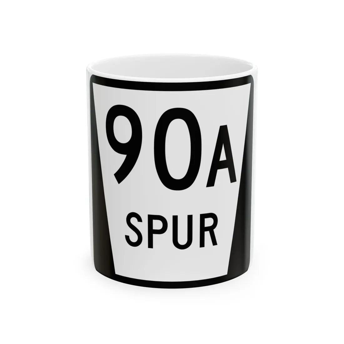 N SPUR 90A (Nebraska) (Road Sign) White Coffee Mug 11oz - Go Mug Yourself