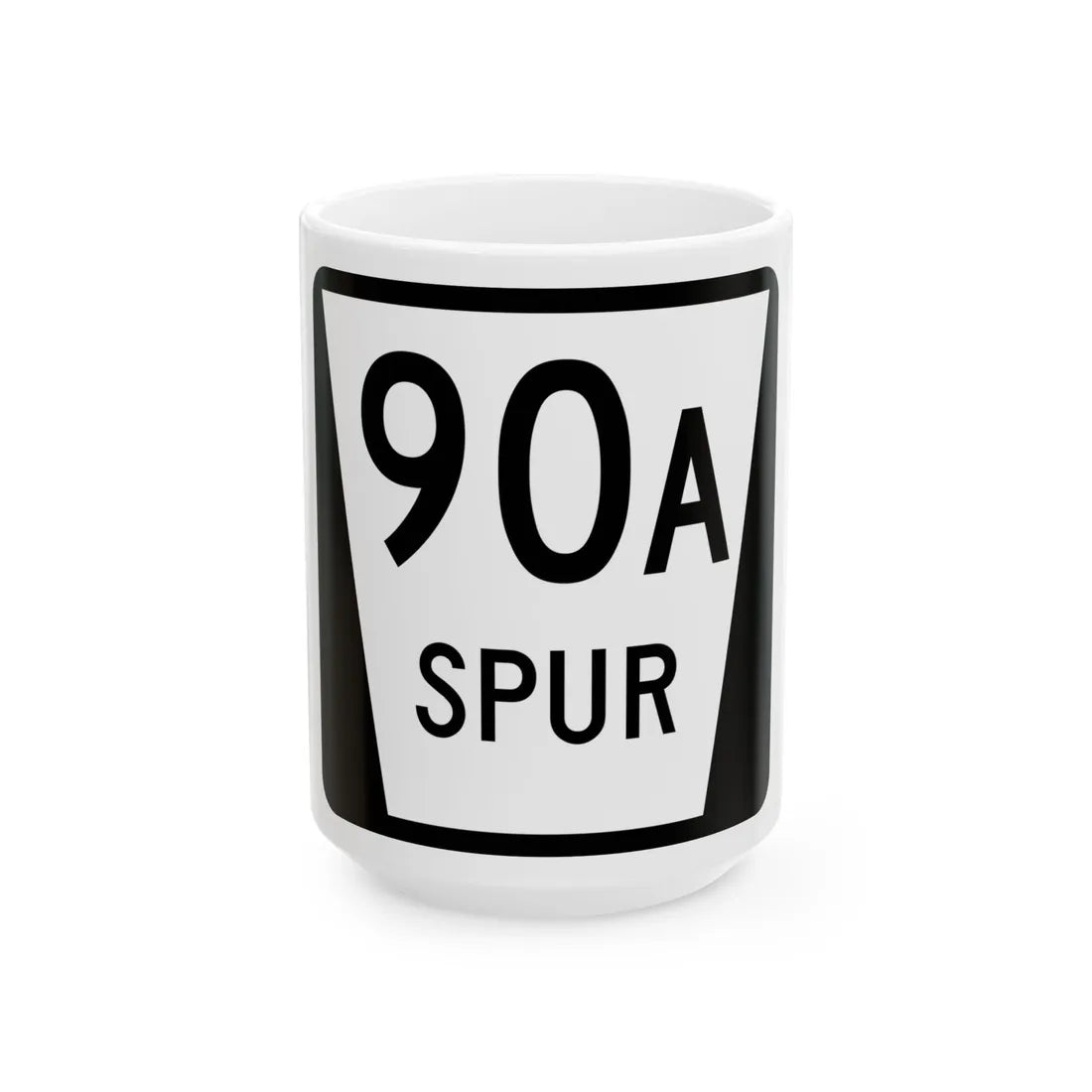 N SPUR 90A (Nebraska) (Road Sign) White Coffee Mug 15oz - Go Mug Yourself