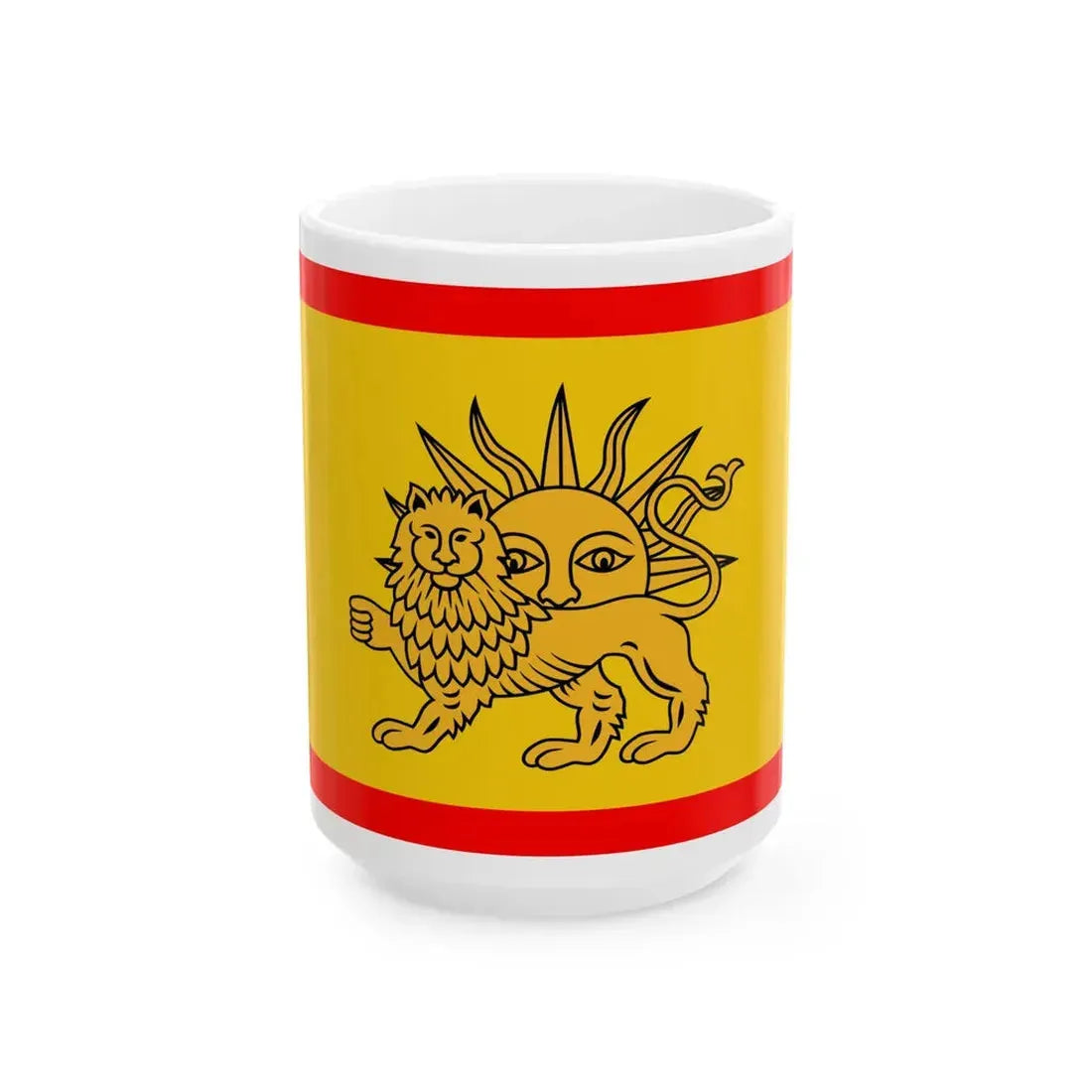 Nadir Shah Flag (Iran) White Coffee Mug 15oz - Go Mug Yourself