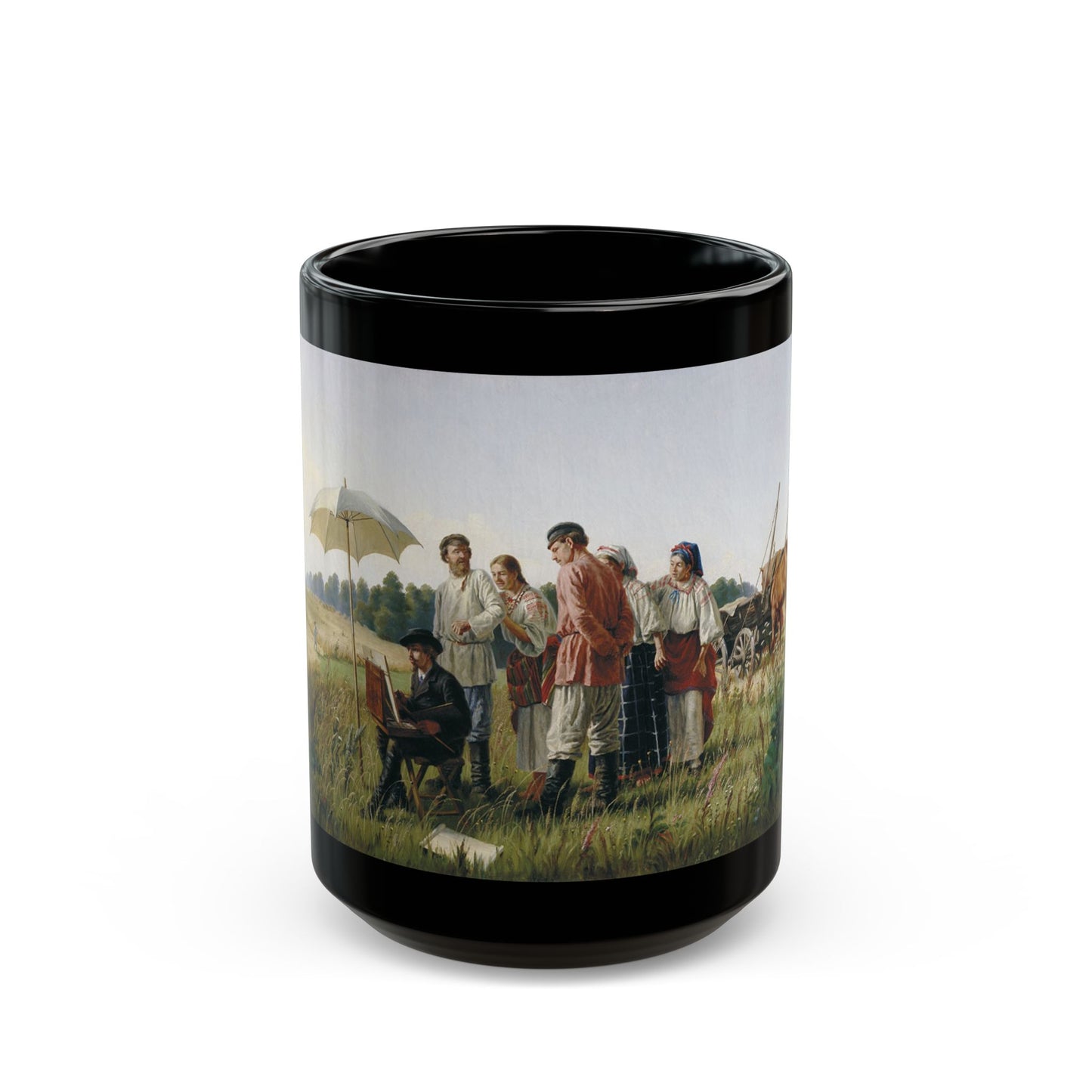 Narkiz Nikolaevich Bunin (1856-1912) Uninvited Criticism - Black Coffee Mug-15oz-Go Mug Yourself