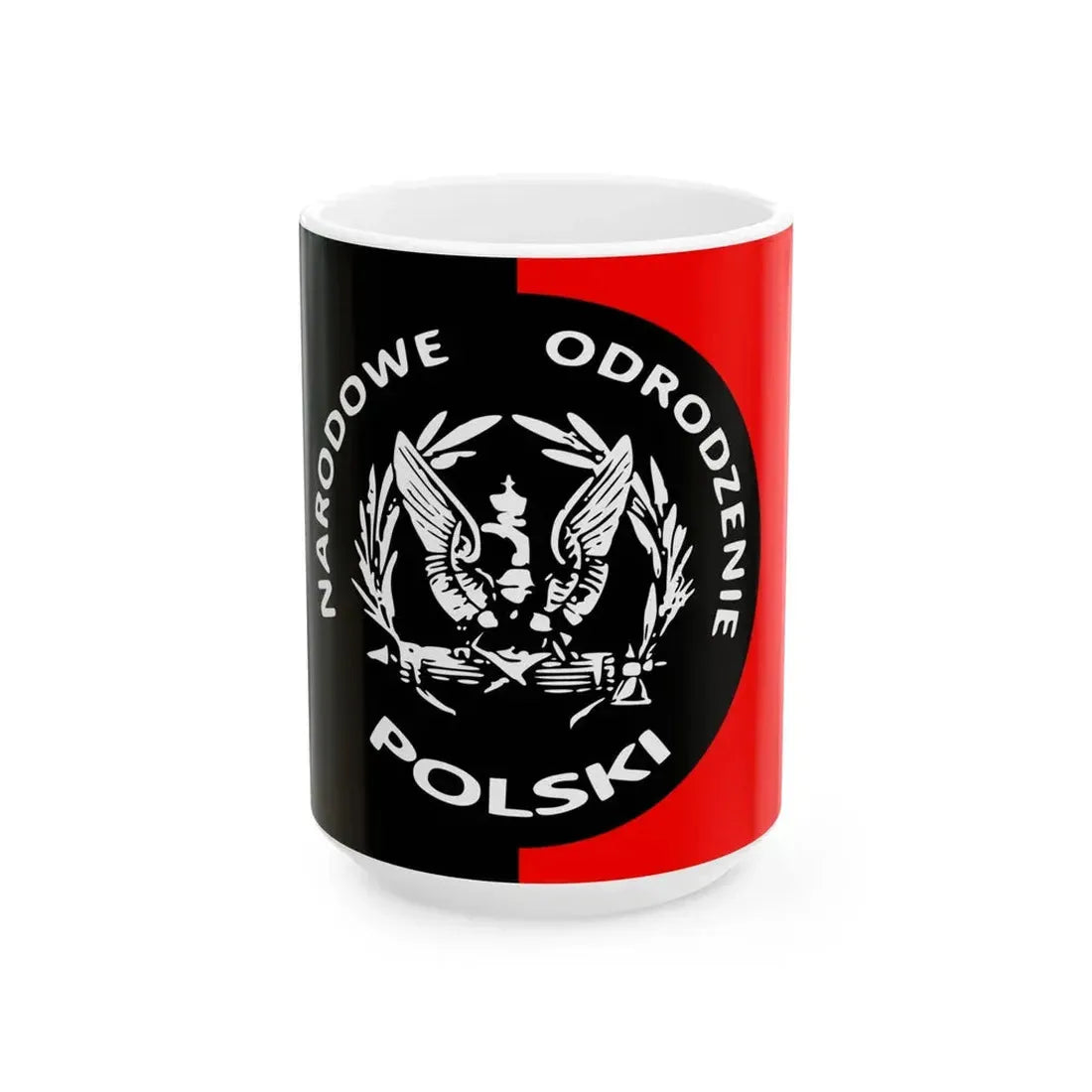Narodowe Odrodzenie Polski Eagle Flag (Poland) White Coffee Mug 15oz - Go Mug Yourself