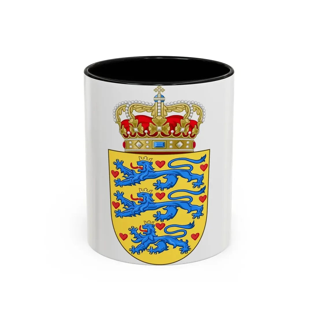 National Coat of arms of Denmark - Accent Coffee Mug 11oz Black - Go Mug Yourself
