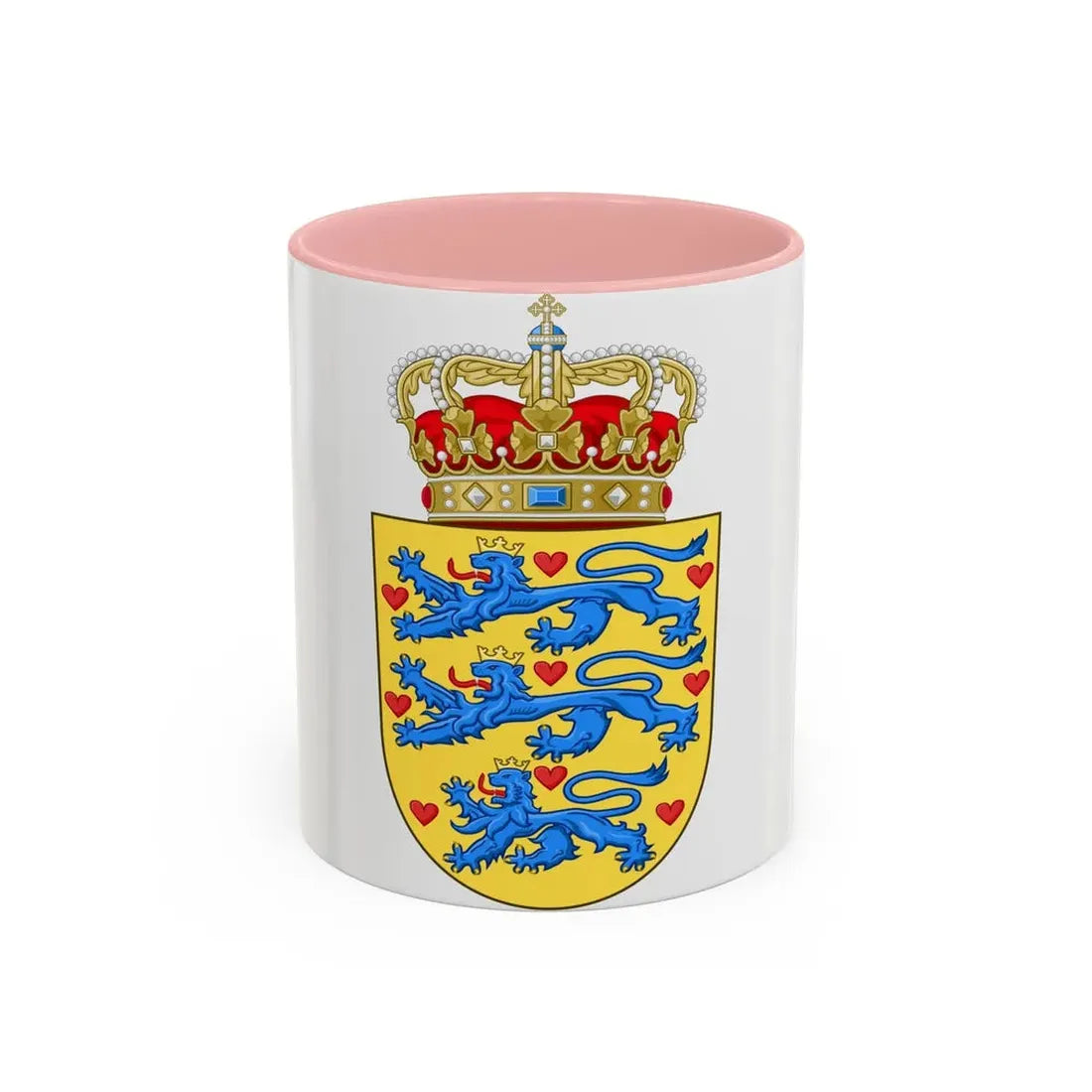 National Coat of arms of Denmark - Accent Coffee Mug 11oz Pink - Go Mug Yourself