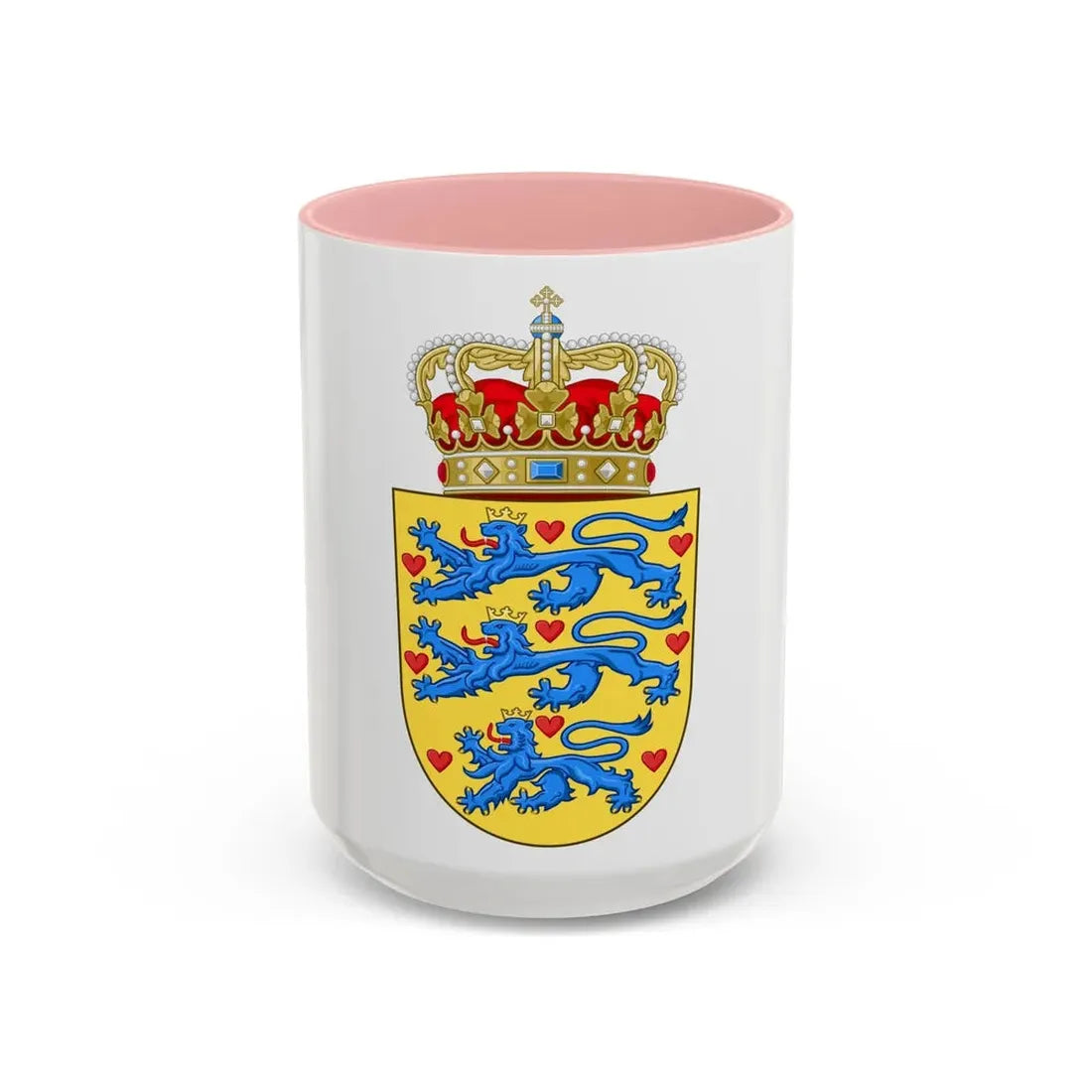 National Coat of arms of Denmark - Accent Coffee Mug 15oz Pink - Go Mug Yourself