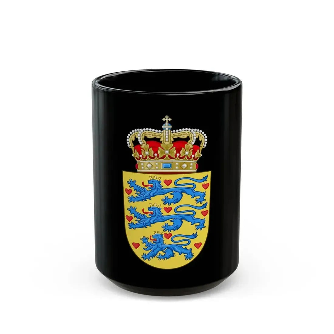 National Coat of arms of Denmark - Black Coffee Mug 15oz - Go Mug Yourself