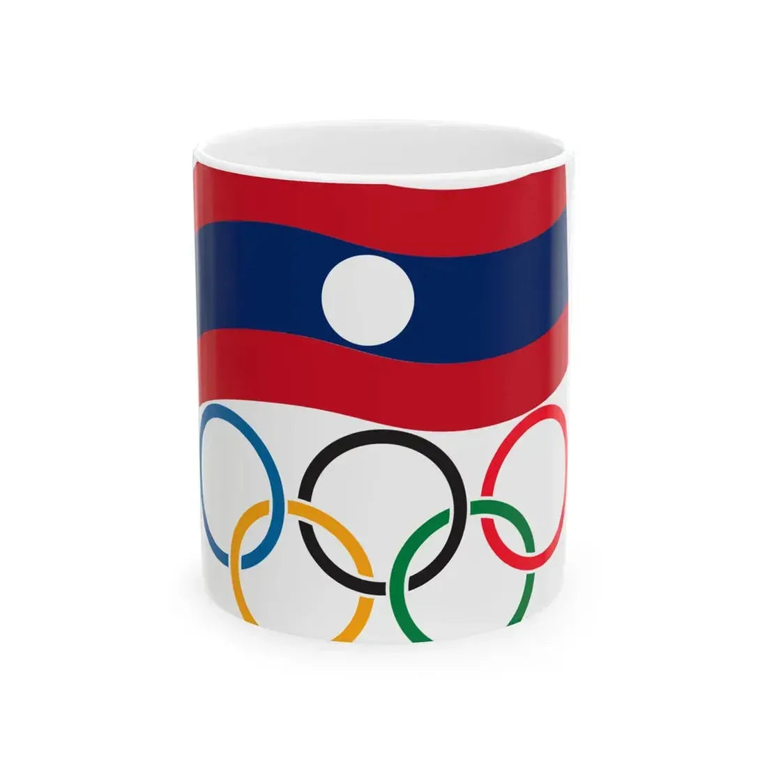 National Olympic Committee of Lao logo (Laos) White Coffee Mug 11oz - Go Mug Yourself