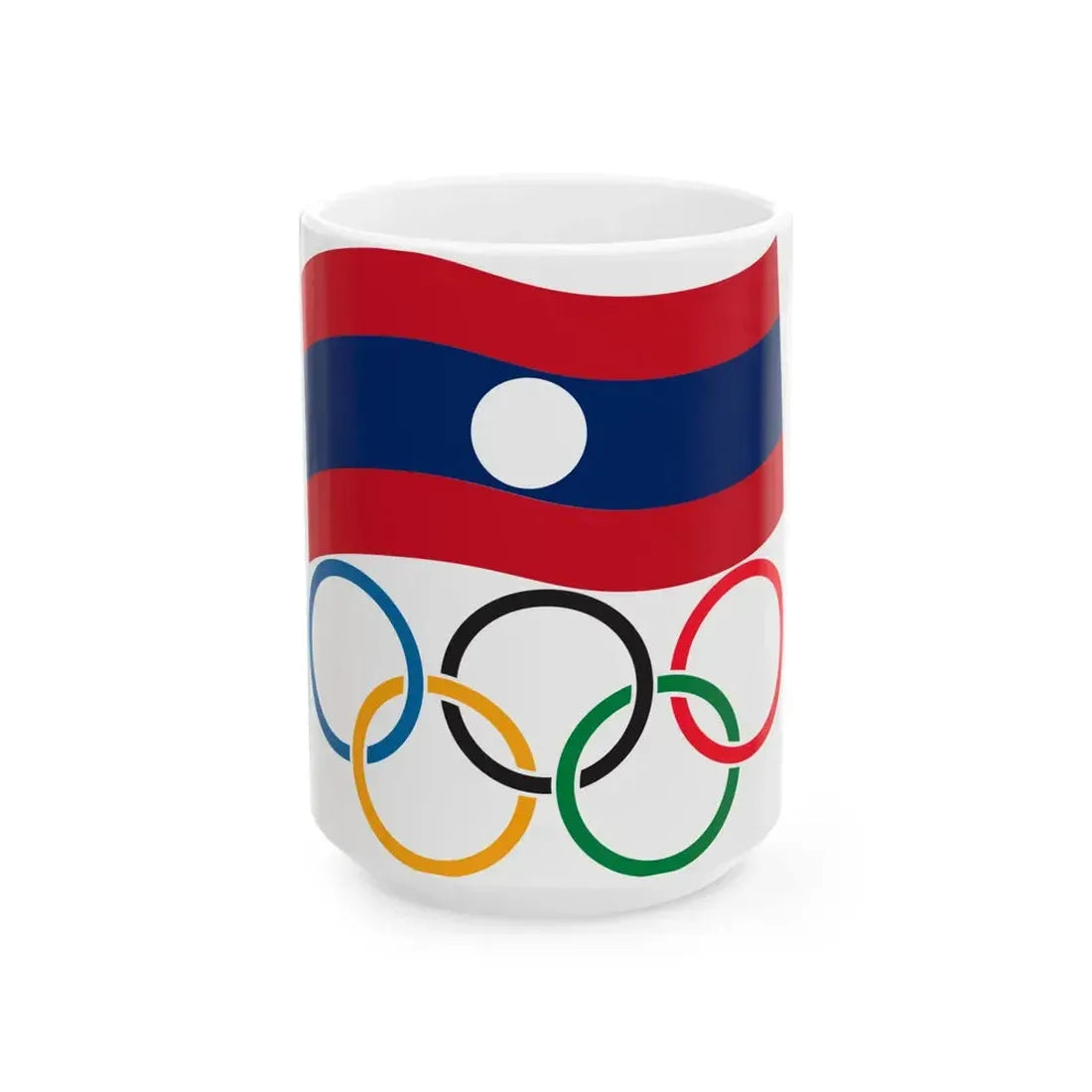 National Olympic Committee of Lao logo (Laos) White Coffee Mug 15oz - Go Mug Yourself