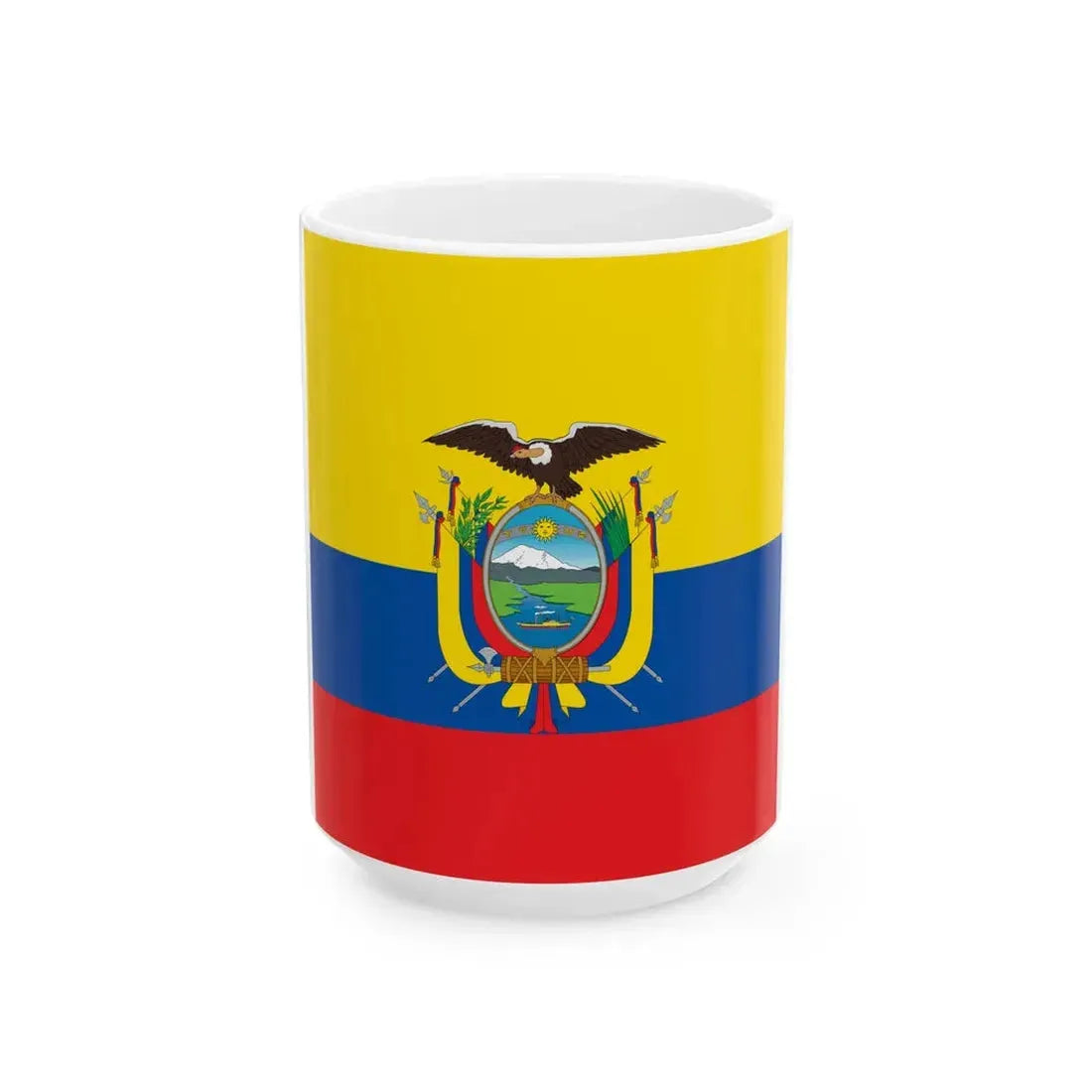 National Standard of Ecuador (Ecuador) White Coffee Mug 15oz - Go Mug Yourself