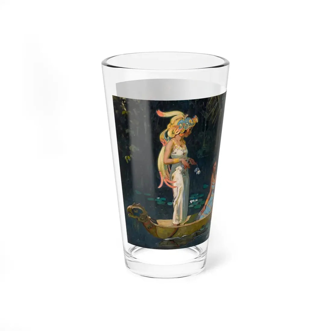 Natives in Flat Boat (Magazine Illustration) Pint Glass 16oz - Go Mug Yourself