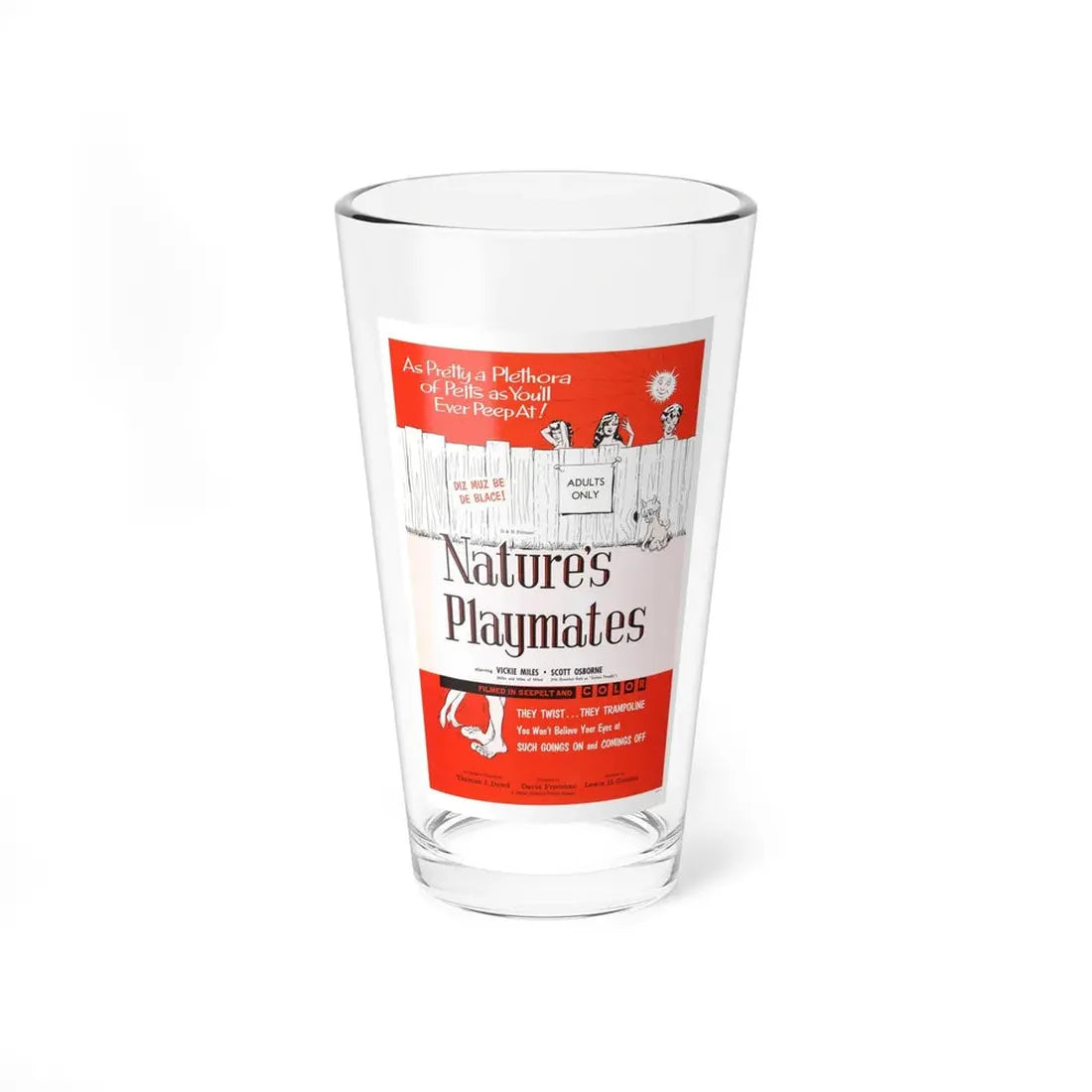 NATURE'S PLAYMATES 1962 Movie Poster - Pint Glass 16oz 16oz - Go Mug Yourself