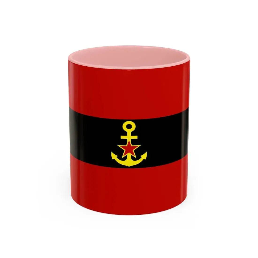 Naval Ensign of Albania 1946 to 1954 - Accent Coffee Mug 11oz Pink - Go Mug Yourself