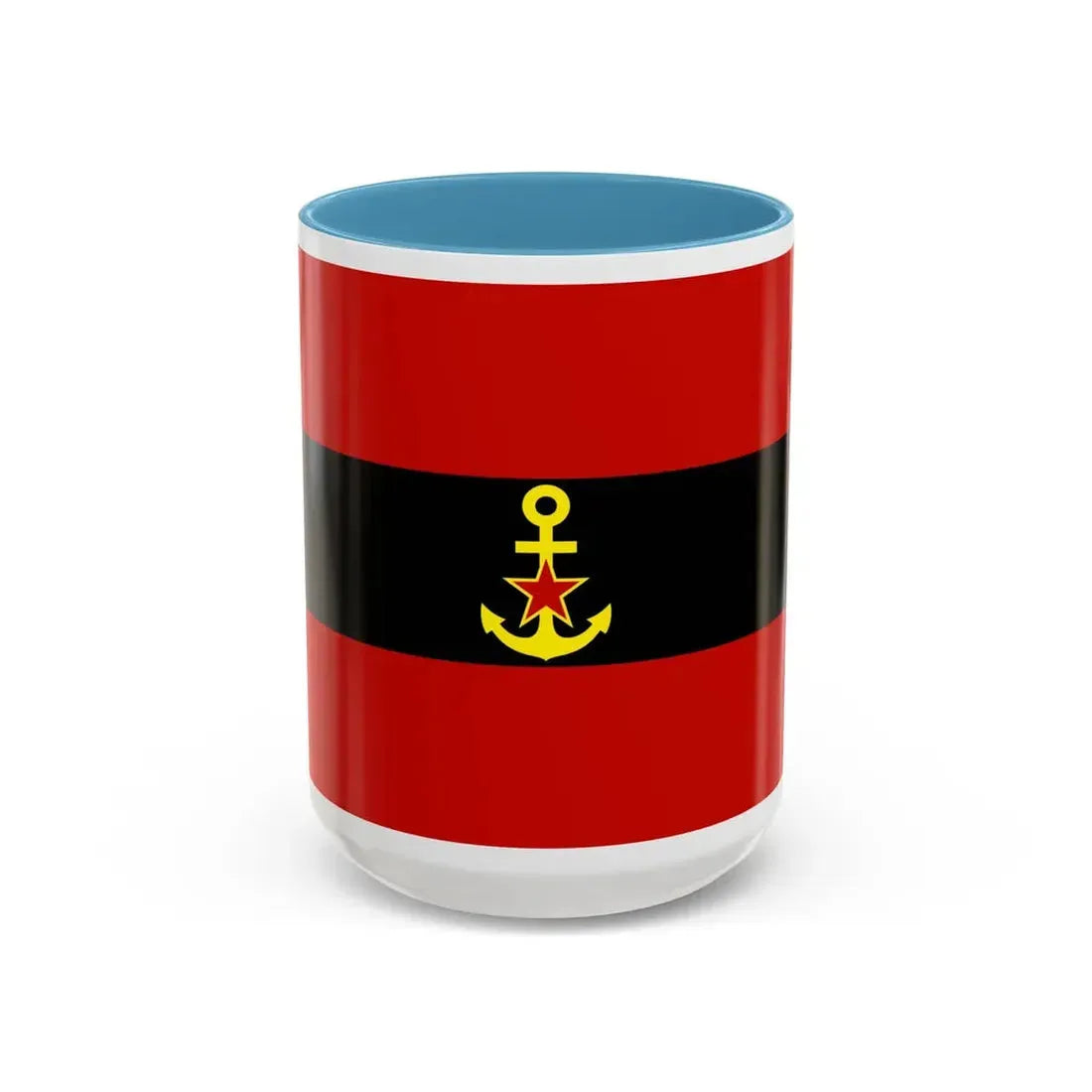 Naval Ensign of Albania 1946 to 1954 - Accent Coffee Mug 15oz Light Blue - Go Mug Yourself