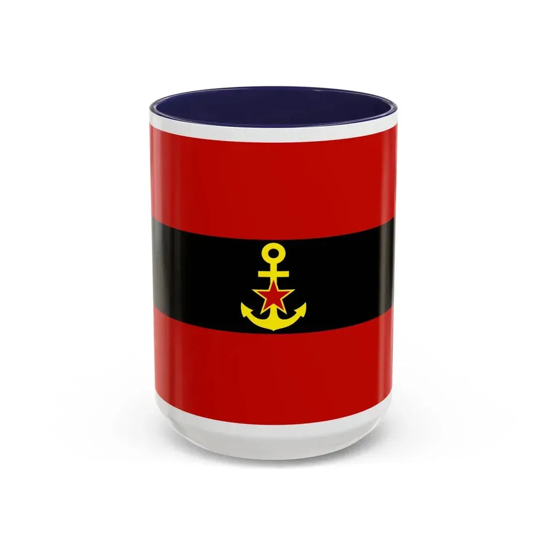 Naval Ensign of Albania 1946 to 1954 - Accent Coffee Mug 15oz Navy - Go Mug Yourself