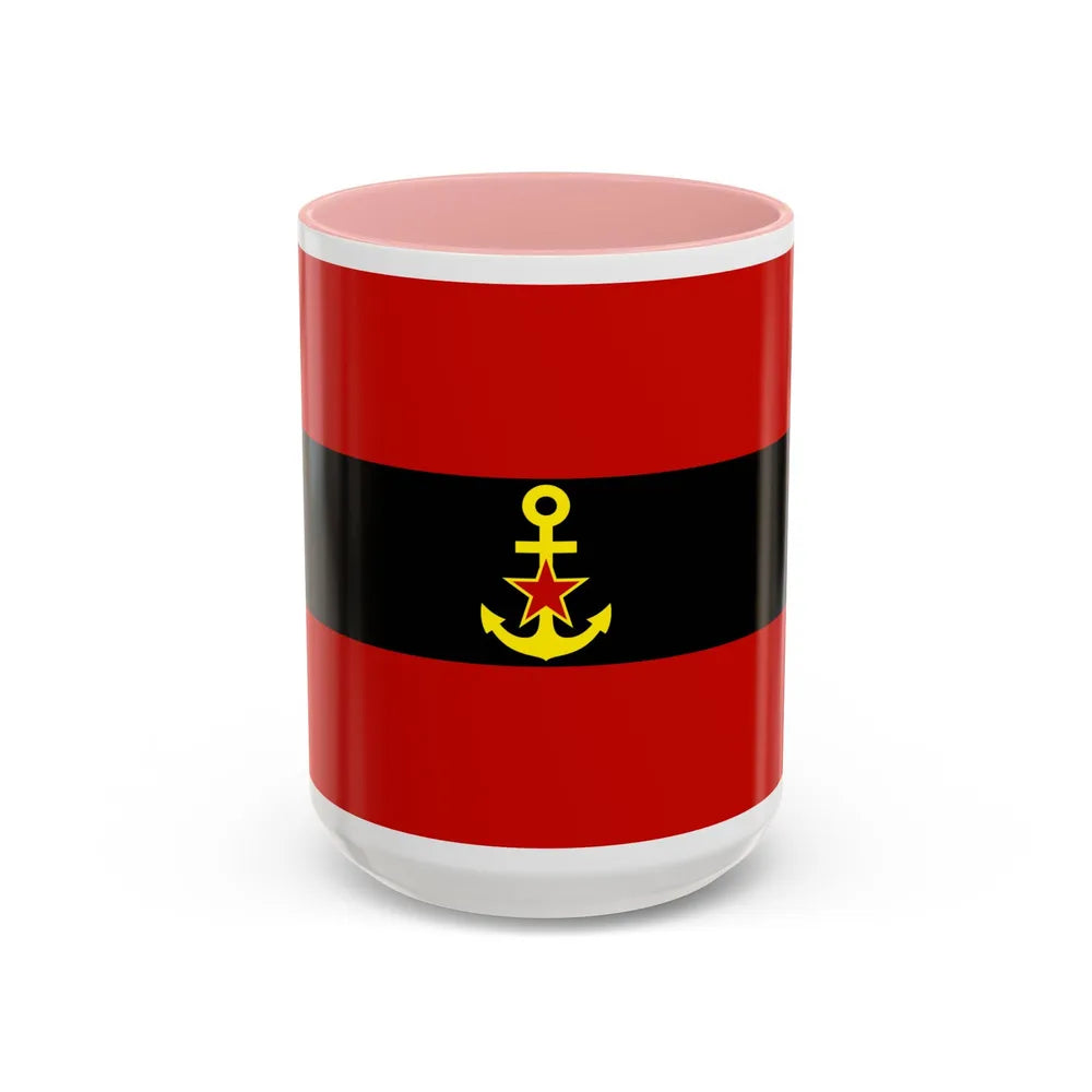 Naval Ensign of Albania 1946 to 1954 - Accent Coffee Mug 15oz Pink - Go Mug Yourself