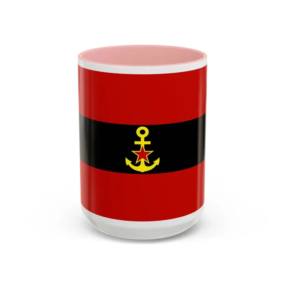 Naval Ensign of Albania 1946 to 1954 - Accent Coffee Mug 15oz Pink - Go Mug Yourself