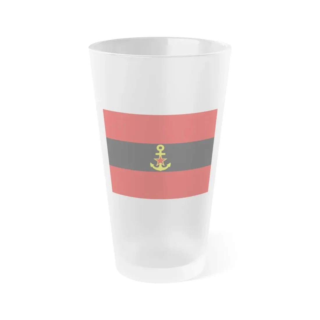 Naval Ensign of Albania 1946 to 1954 - Frosted Pint Glass 16oz 16oz Frosted - Go Mug Yourself
