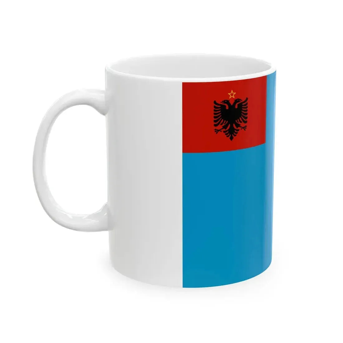 Naval Ensign of Albania 1954-1958 (Albania) White Coffee Mug - Go Mug Yourself