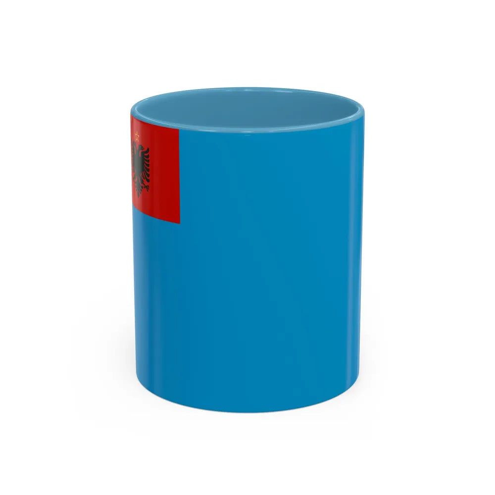 Naval Ensign of Albania 1954 to 1958 - Accent Coffee Mug 11oz Light Blue - Go Mug Yourself