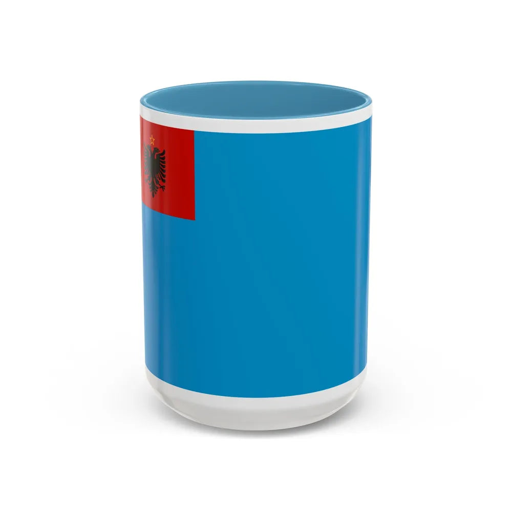 Naval Ensign of Albania 1954 to 1958 - Accent Coffee Mug 15oz Light Blue - Go Mug Yourself
