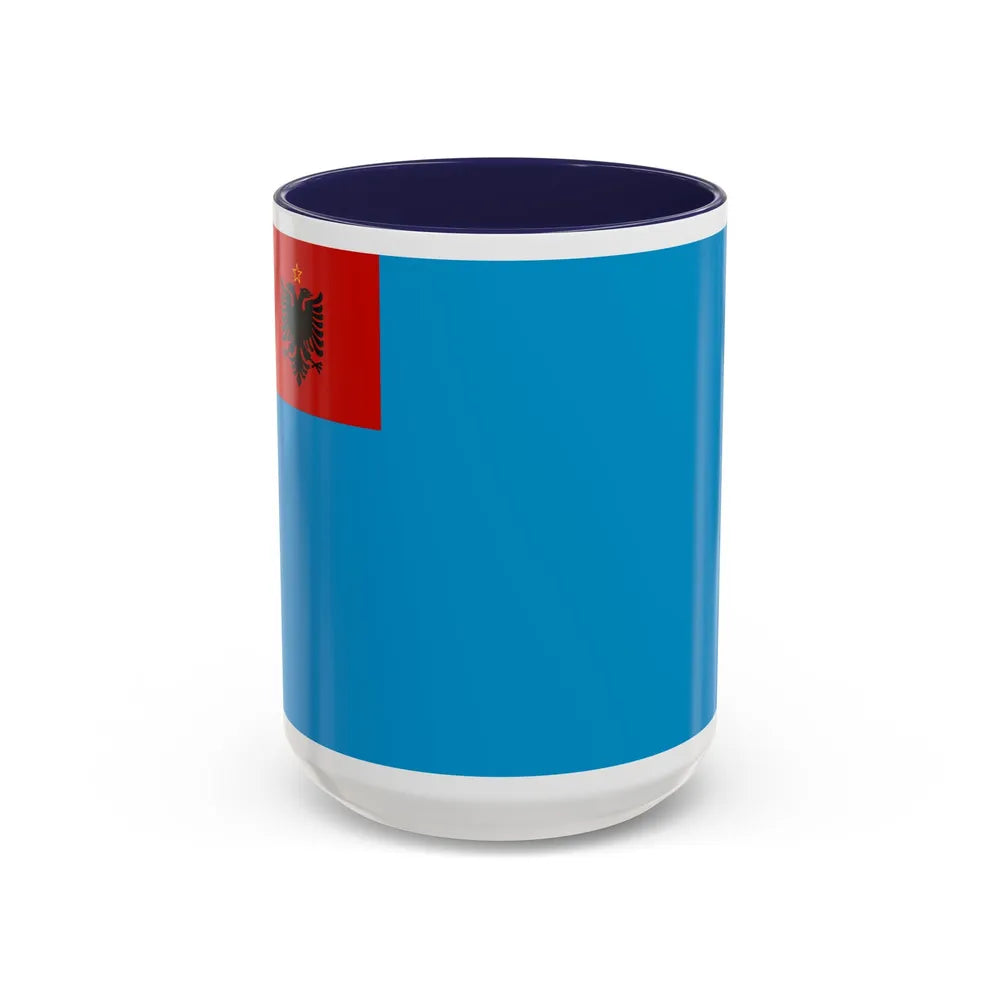 Naval Ensign of Albania 1954 to 1958 - Accent Coffee Mug 15oz Navy - Go Mug Yourself