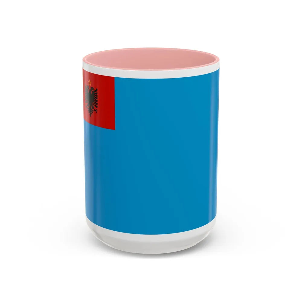 Naval Ensign of Albania 1954 to 1958 - Accent Coffee Mug 15oz Pink - Go Mug Yourself