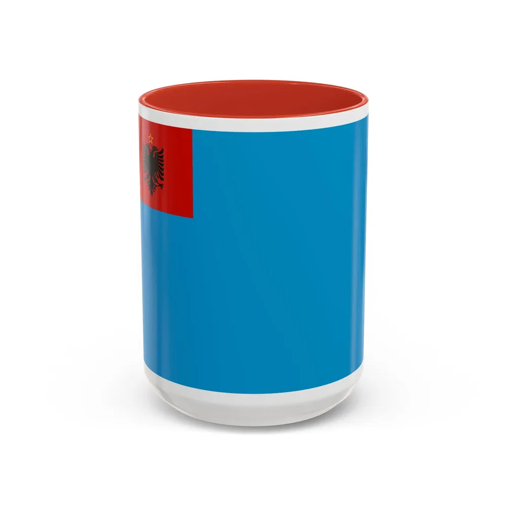 Naval Ensign of Albania 1954 to 1958 - Accent Coffee Mug 15oz Red - Go Mug Yourself