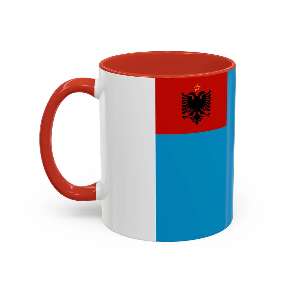 Naval Ensign of Albania 1954 to 1958 - Accent Coffee Mug - Go Mug Yourself