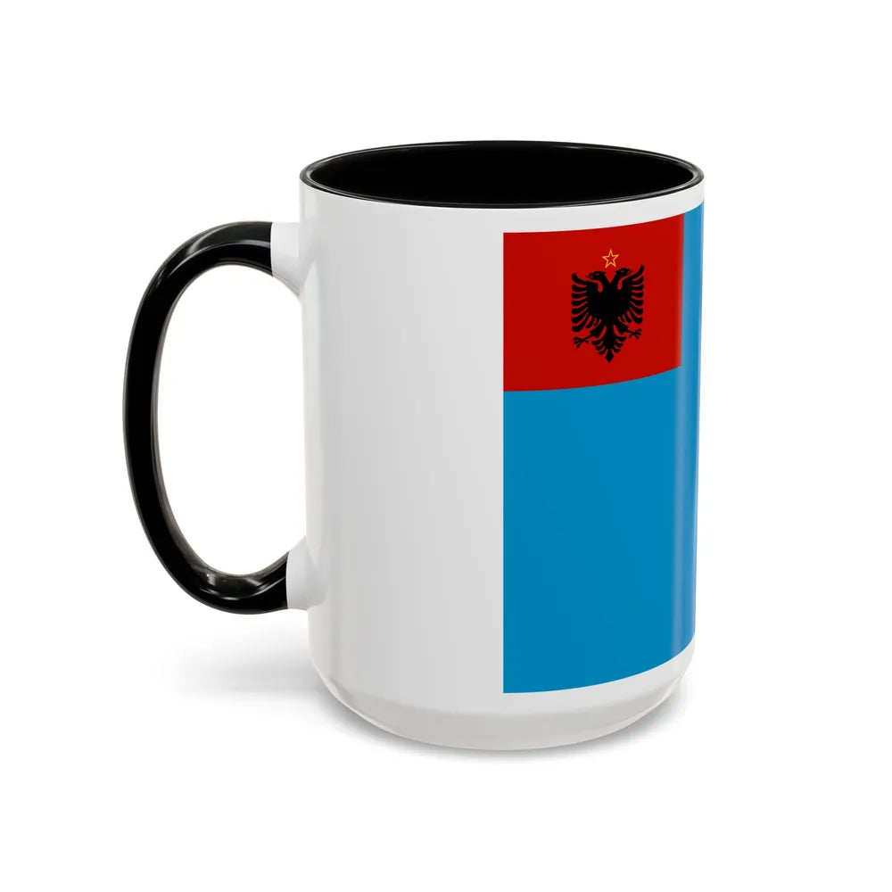 Naval Ensign of Albania 1954 to 1958 - Accent Coffee Mug - Go Mug Yourself