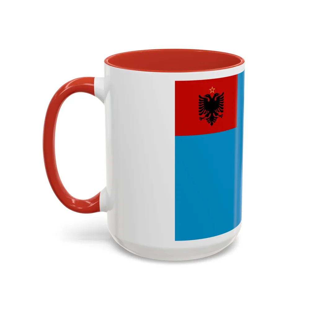 Naval Ensign of Albania 1954 to 1958 - Accent Coffee Mug - Go Mug Yourself
