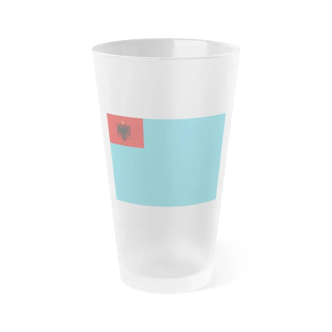 Naval Ensign of Albania 1954 to 1958 - Frosted Pint Glass 16oz 16oz Frosted - Go Mug Yourself