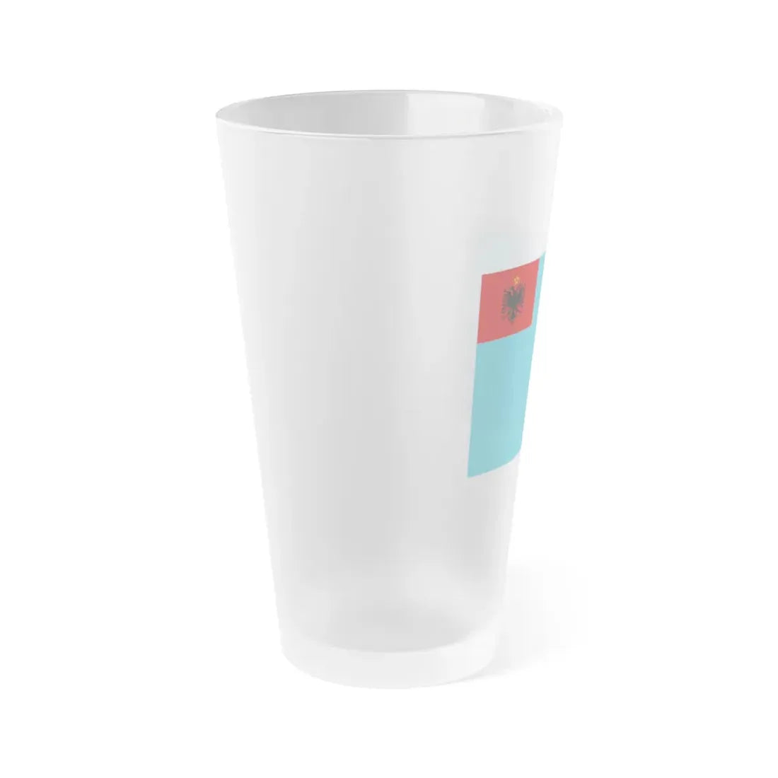 Naval Ensign of Albania 1954 to 1958 - Frosted Pint Glass 16oz - Go Mug Yourself