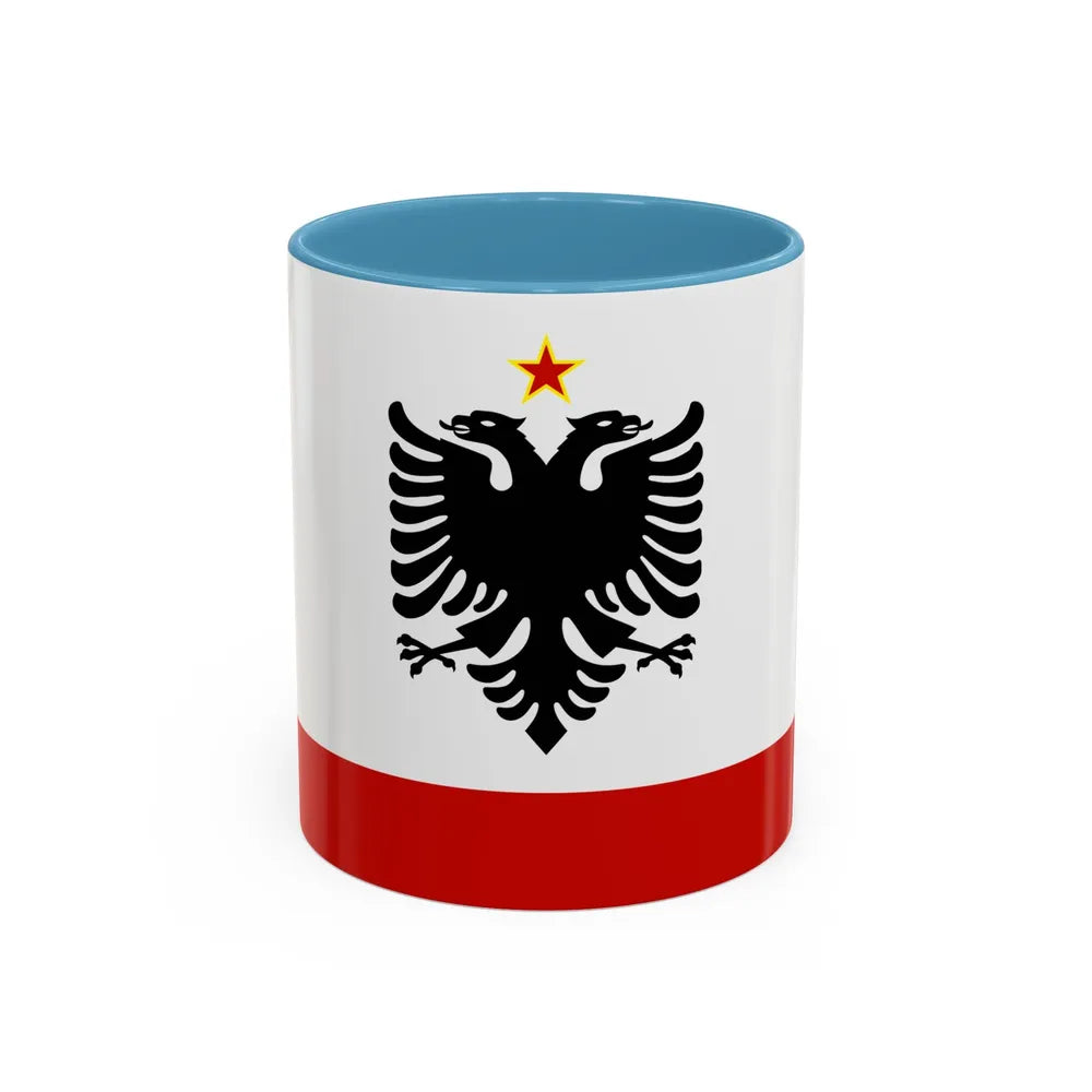 Naval Ensign of Albania 1958 to 1992 - Accent Coffee Mug 11oz Light Blue - Go Mug Yourself