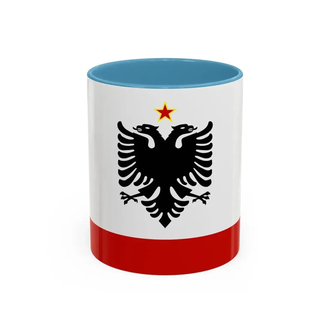 Naval Ensign of Albania 1958 to 1992 - Accent Coffee Mug 11oz Light Blue - Go Mug Yourself