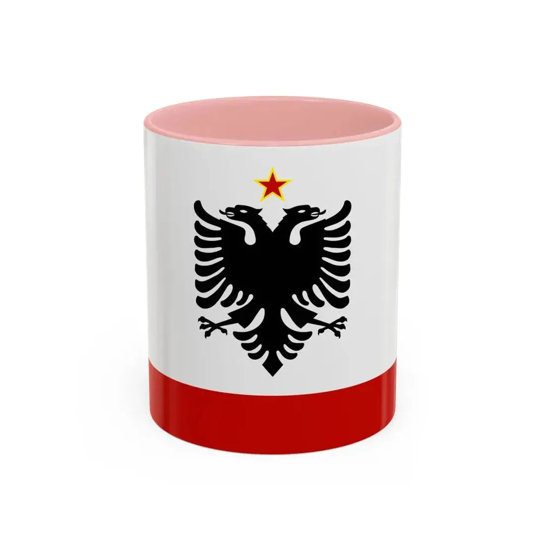 Naval Ensign of Albania 1958 to 1992 - Accent Coffee Mug 11oz Pink - Go Mug Yourself