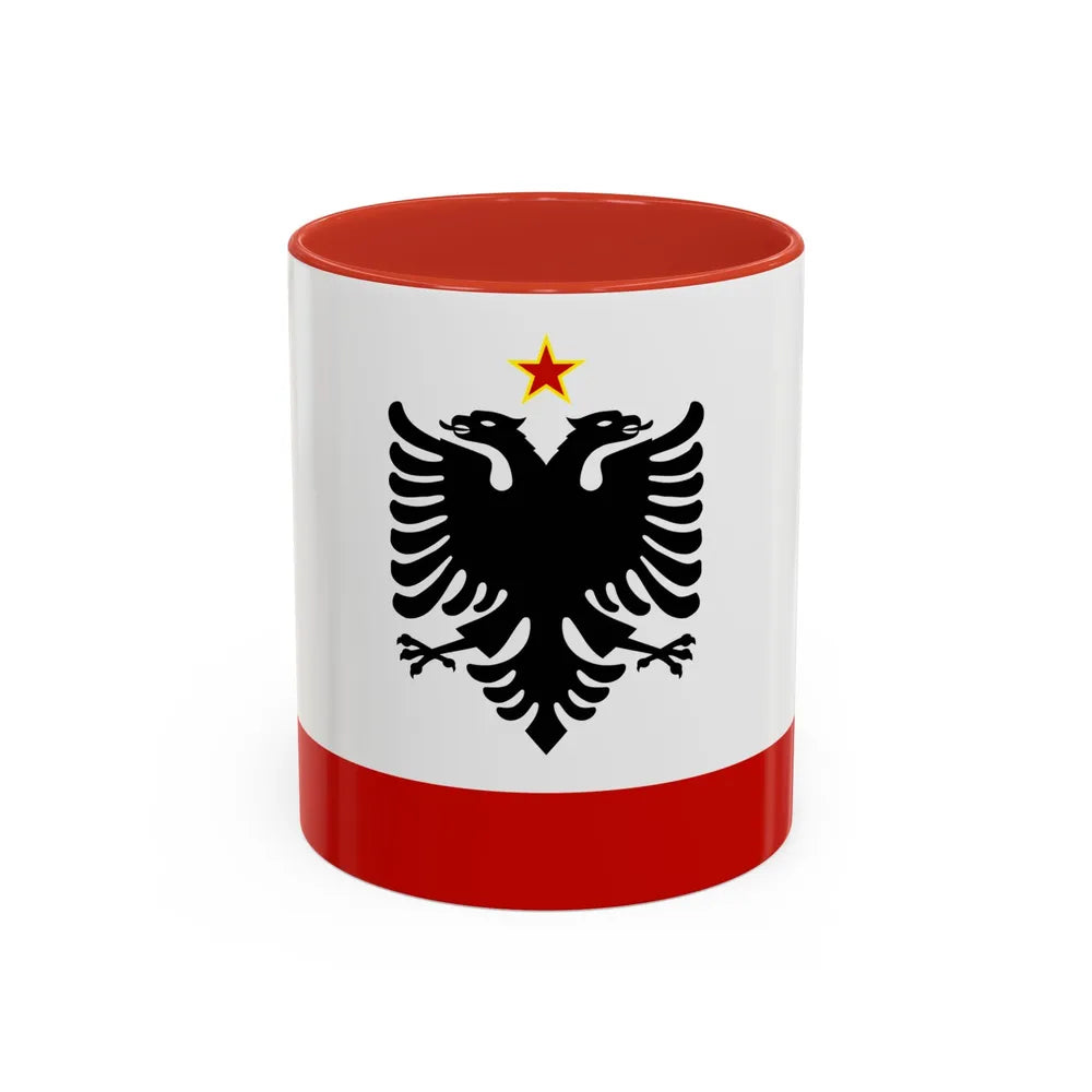 Naval Ensign of Albania 1958 to 1992 - Accent Coffee Mug 11oz Red - Go Mug Yourself