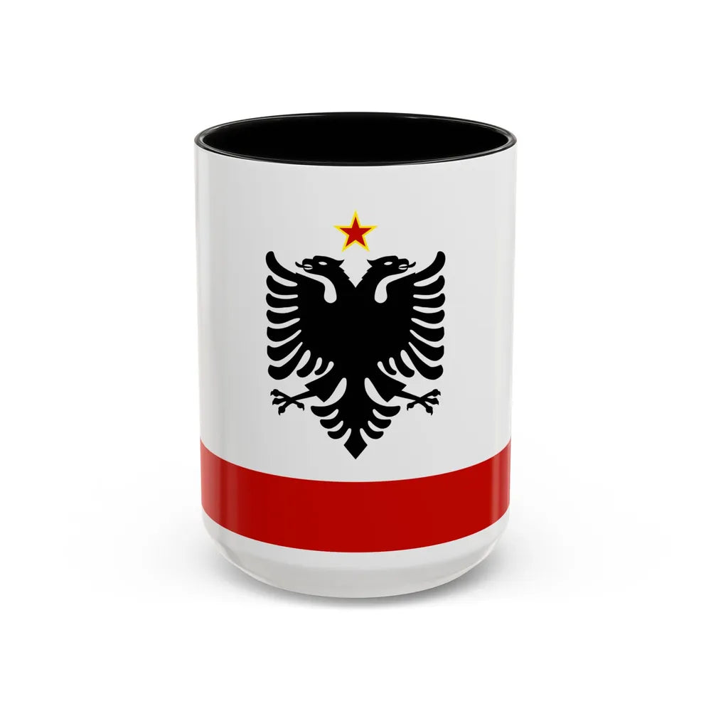 Naval Ensign of Albania 1958 to 1992 - Accent Coffee Mug 15oz Black - Go Mug Yourself