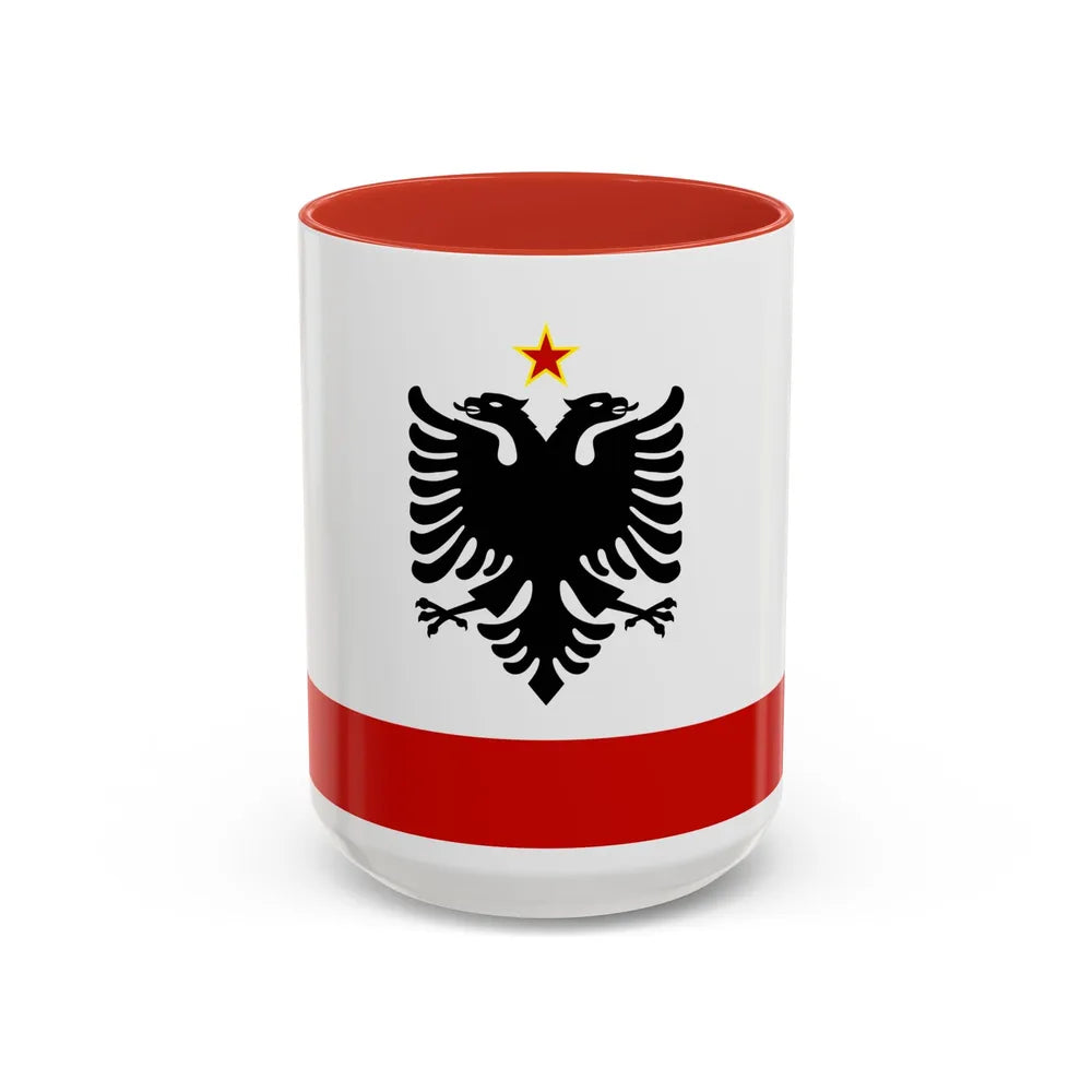 Naval Ensign of Albania 1958 to 1992 - Accent Coffee Mug 15oz Red - Go Mug Yourself
