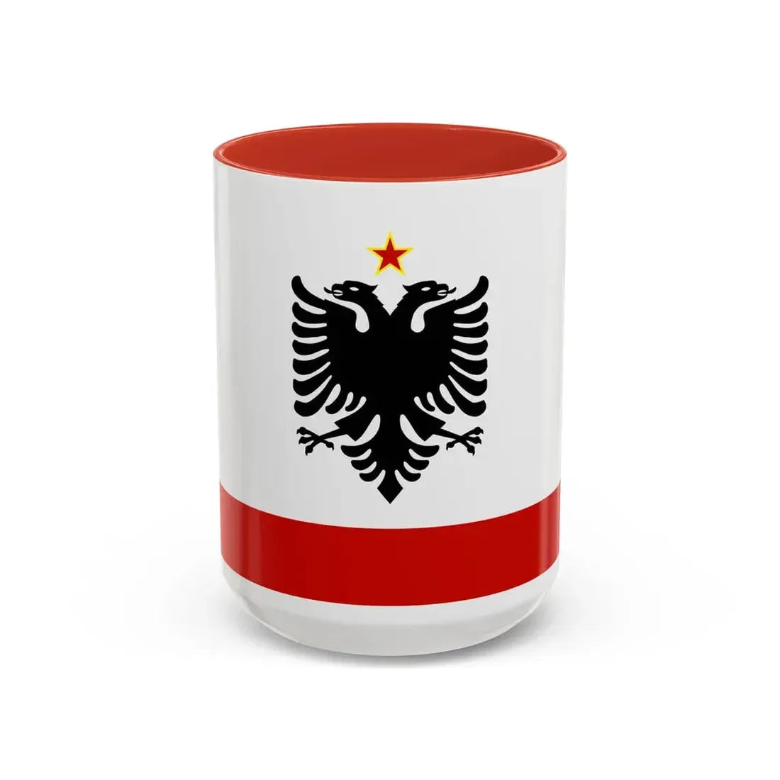 Naval Ensign of Albania 1958 to 1992 - Accent Coffee Mug 15oz Red - Go Mug Yourself