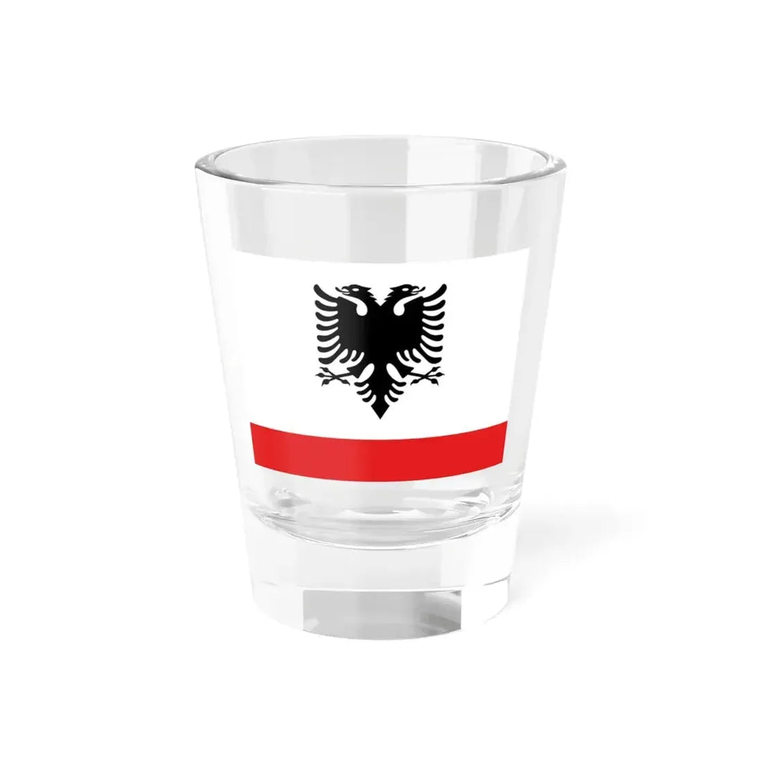 Naval Ensign of Albania (Albania) Shot Glass 1.5oz 1.5oz - Go Mug Yourself