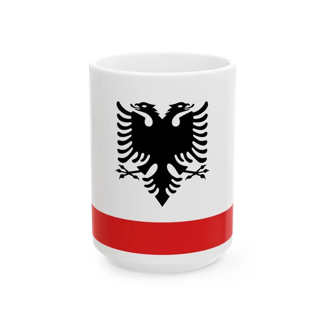 Naval Ensign of Albania (Albania) White Coffee Mug 15oz - Go Mug Yourself